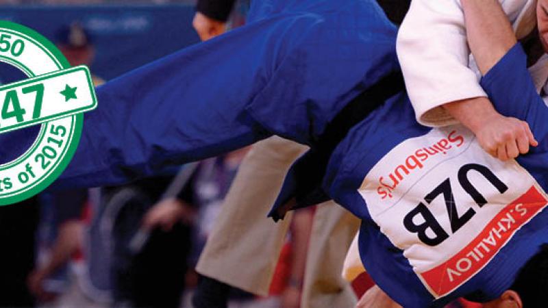 Two judoka during a competition