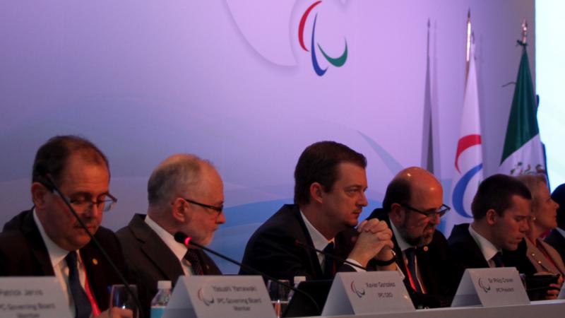 Members of the IPC Governing Board sit at the 2015 IPC General Assembly in Mexico City.
