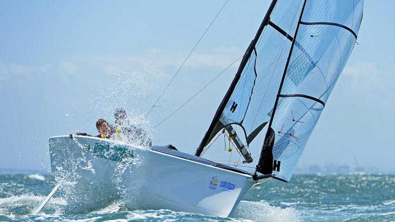 Dan Fitzgibbon and Liesel Tesch at the 2014 World Cup in Melbourne, Australia.