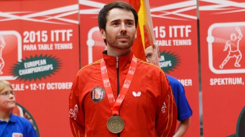 Alvaro Valera of Spain at the 2015 ITTF Para Table Tennis European Championships