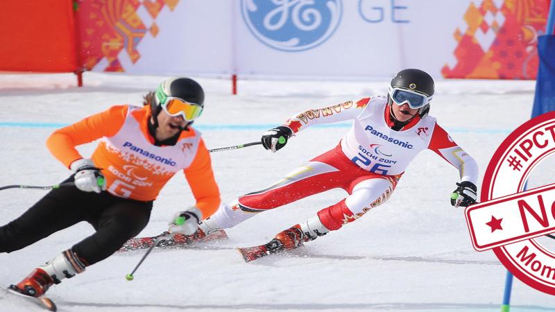 Brothers Mac and BJ Marcoux on the slope