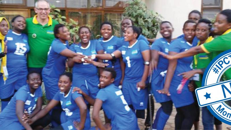 Group picture of Rwanda's women sitting volleyball team