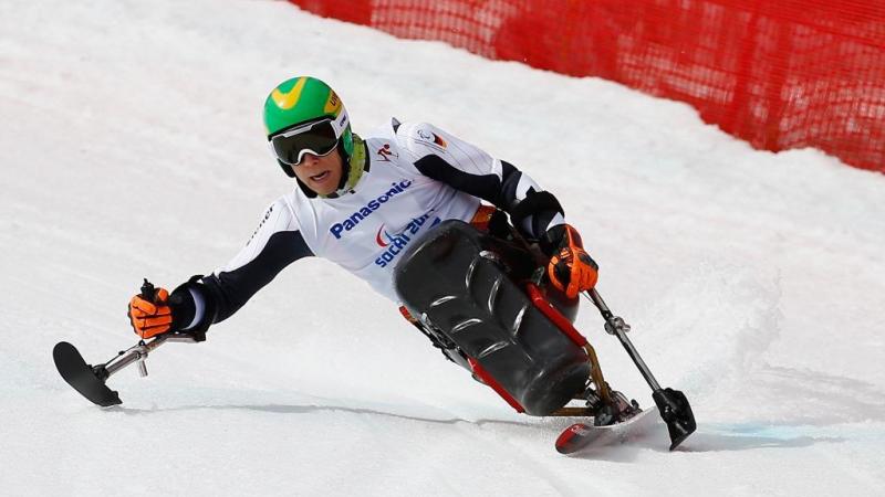 Georg Kreiter of Germany competes in Men's Downhill Sitting at the Sochi 2014 Paralympic Winter Games