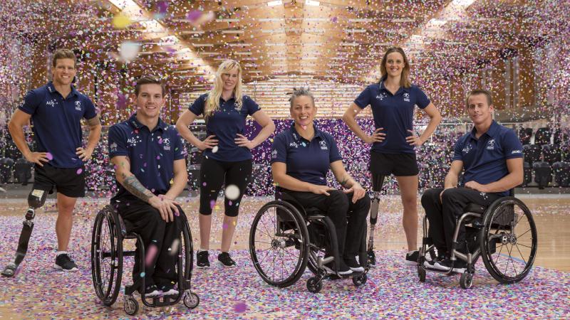 Australian athletes mark the launch of the Australian Paralympic Foundation.