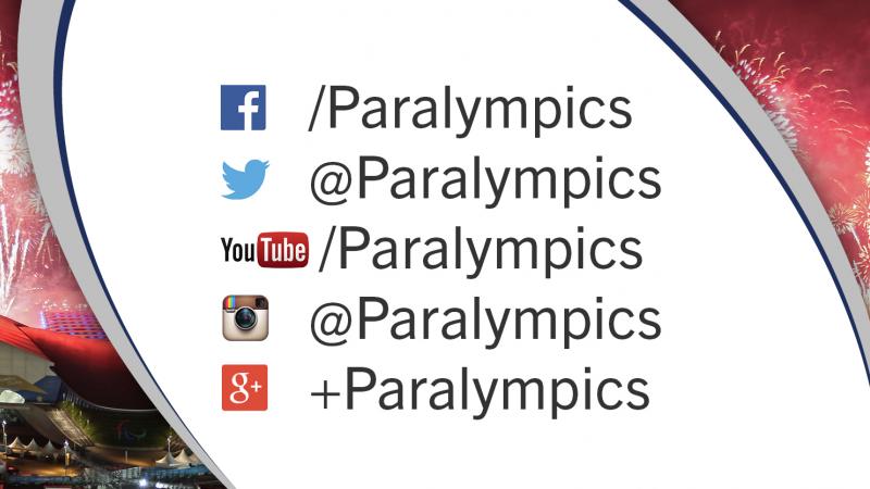 Graphic showing all social platforms with the text Paralympics