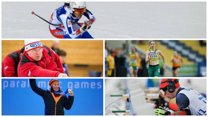 Collage of five athlete photos