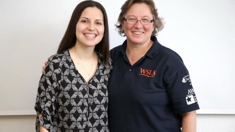 Ice sledge hockey coach Tara Chisholm and Barbara Daniels, a coach educator 