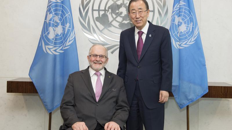 IPC President Sir Philip Craven met UN Secretary General Ban Ki-moon in New York on 11 March.
