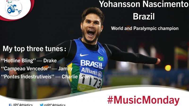 The Brazilian sprinter gives his three favourite songs: •Campeao Vencedor- Jamily; Pontes Indestrutiveis - Charlie Brown; Hotline Bling – Drake 
