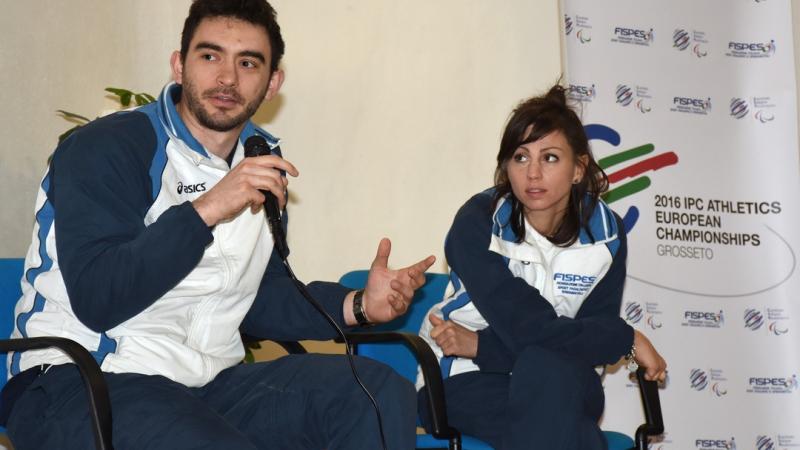 Italian athletes Giacomo Poli and Federica Maspero.
