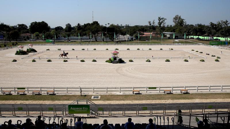 Aerial view on equestrian stadium