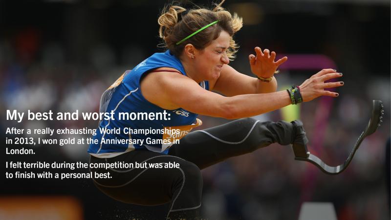 Woman during a long jump