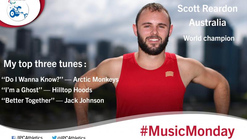 The 100m T42 world champion Scott Reardon, shares with us his three favourite tunes.