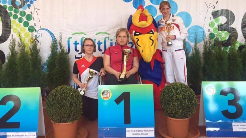 Slovakia’s world and European champion Veronika Vadovicova, Hiltrop Natascha from Germany and Ryabchenko Tatiana from Russia.