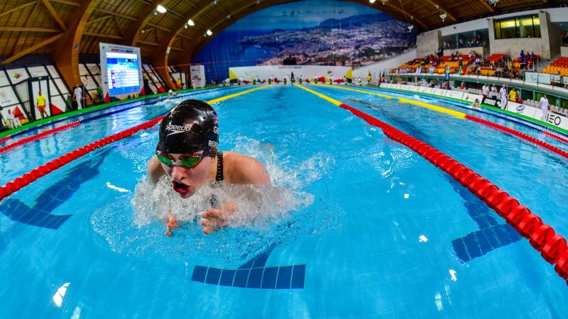 Swimmer doing breaststroke