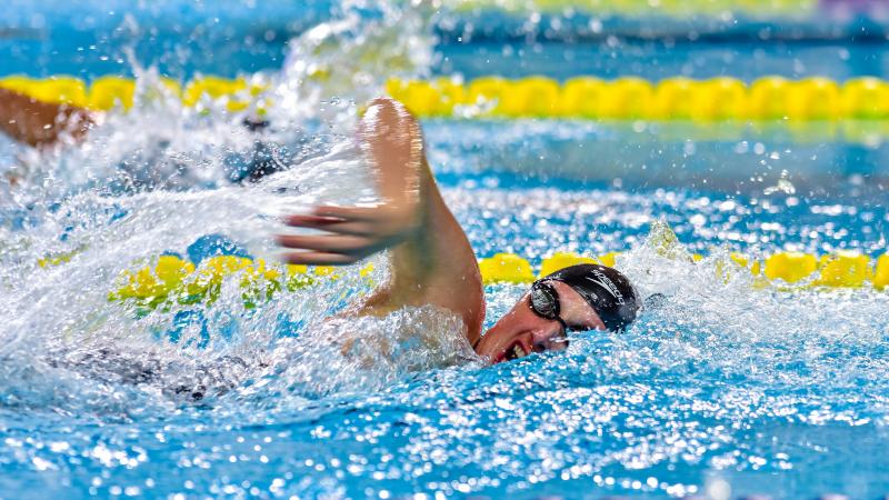 Portugal's David Grachat at the 2016 IPC Swimming European Open Championships in Funchal.