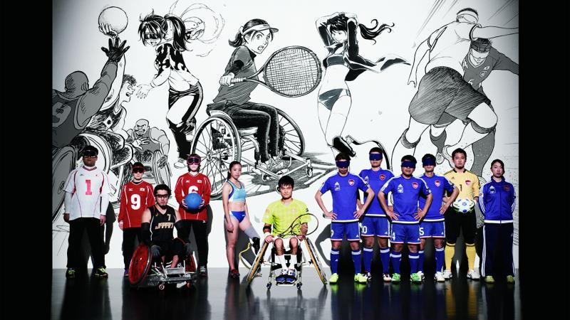 Picture of Japanese Paralympians who are portrayed as manga heroes