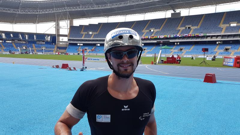 Switzerland's Marcel Hug after competing in the Rio 2016 test event in May.