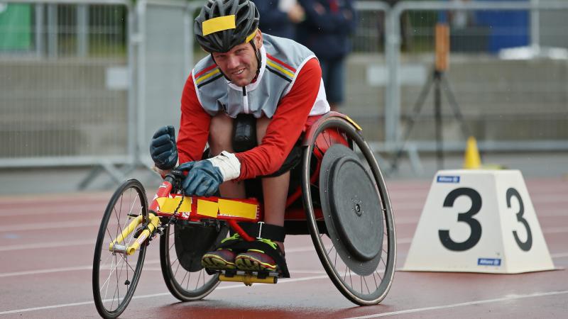 Belgium's Peter Genyn was in record breaking form at the 2016 IPC Athletics Grand Prix.