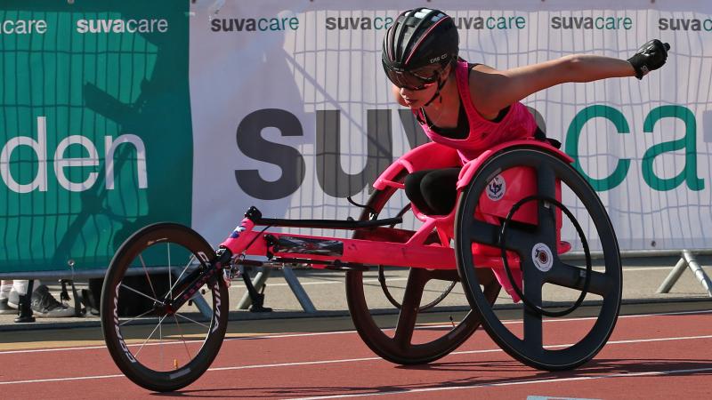 Great Britain's Shelby Watson in action at the 2016 IPC Athletics Grand Prix in Nottwil, Switzerland.