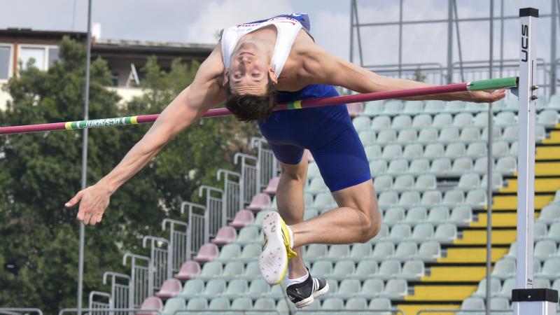 Man during a high jump