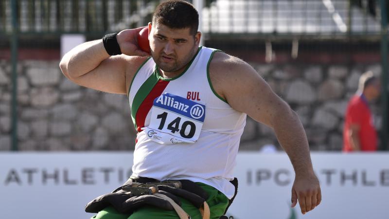 Man doing shot put