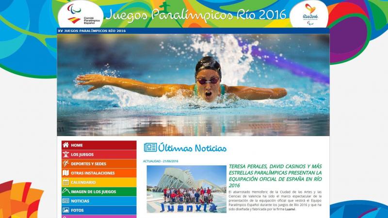 The Spanish Paralympic Committee launched Rio 2016 webpage 