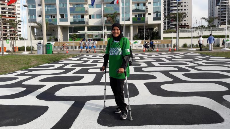 Algerian wheelchair basketball player Djamila Khemgani