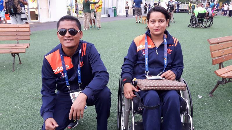Members of Nepal's delegation at the Athletes Village