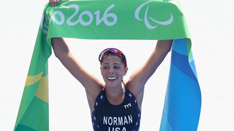 Grace Norman winning the gold medal in Rio