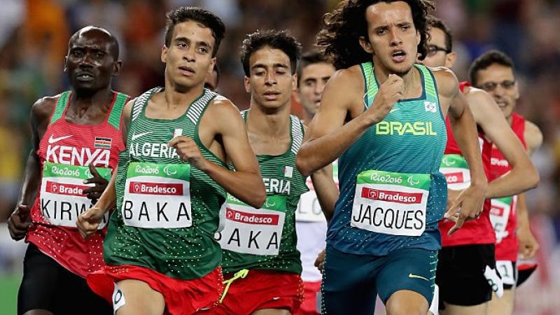 A group of men running