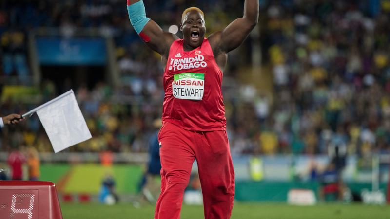 Akeem Stewart wins gold in the Men's Javelin Throw - F44 at Rio 2016