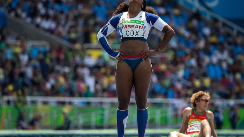 Kadeena Cox after winning her race