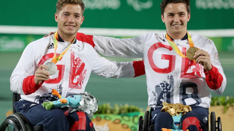 Silver medalist Alfie Hewett and gold medalist Gordon Reid at Rio 2016