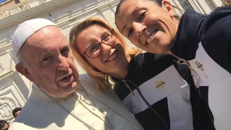 Pope Francis with Italian Paralympians