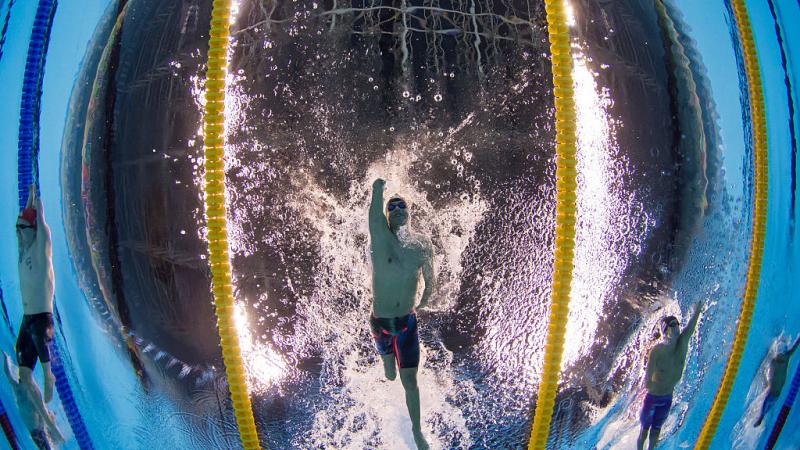 Daniel Dias of Brazil competes in the Men's 200m Freestyle S5 Final at the Rio 2016 Paralympic Games.