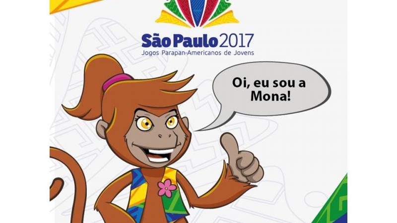 Mona, the official mascot of Sao Paulo 2017