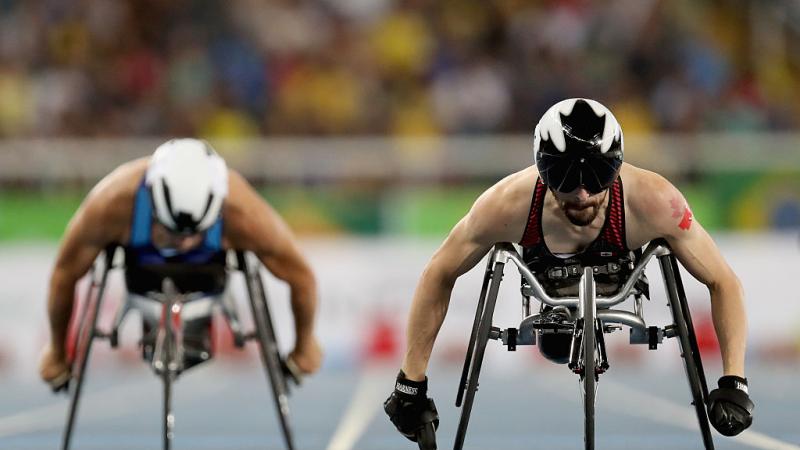 Brent Lakatos of Canada competes in the men's 400 meter T53 at Olympic Stadium during day 3 of the Rio 2016 Paralympic Games