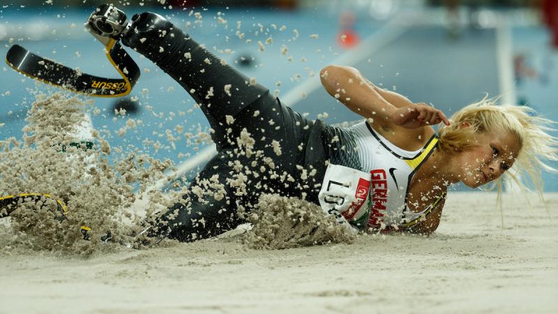 Vanessa Low GER competes in the Women's Long Jump - T42 Final at the Olympic Stadium.