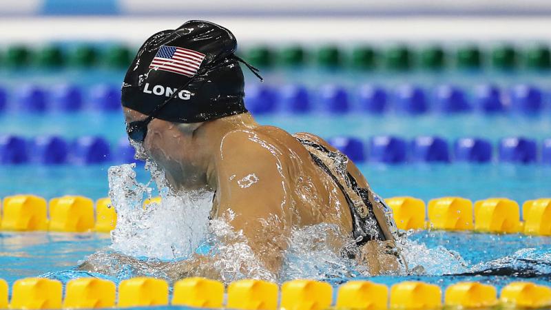 Jessica Long of the United States compete in the on day 10 of the Rio 2016 Paralympic Games at the Olympic Aquatics Stadium