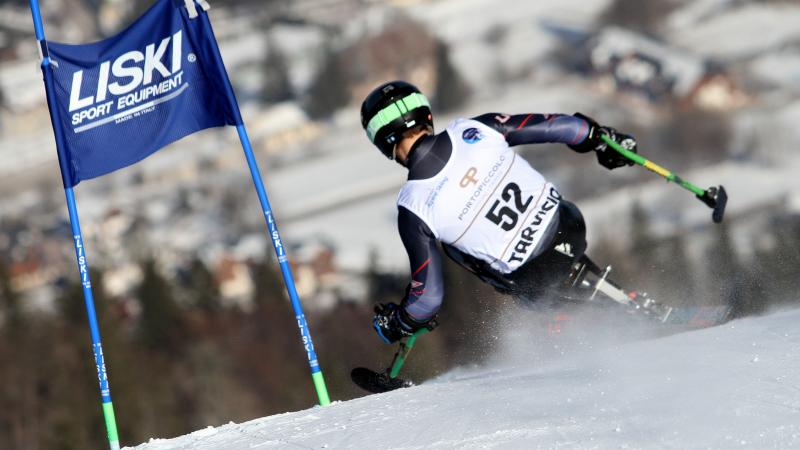 Andrew Kurka of the USA competes at the Tarvisio 2017 World Para Alpine Skiing Championships.