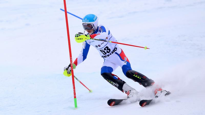 Arthur Bauchet, France, at the Tarvisio 2017 World Para Alpine Skiing Championships