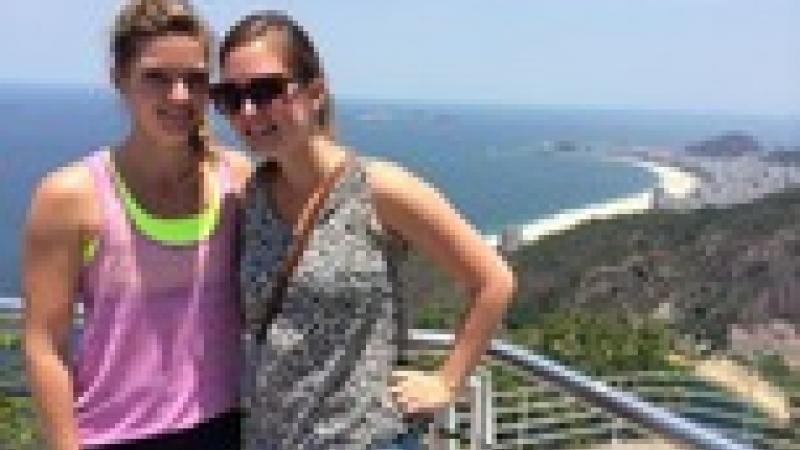 Marlou van Rhijn and her sister Suzanne enjoy the views from Rio's Sugar Loaf mountain.