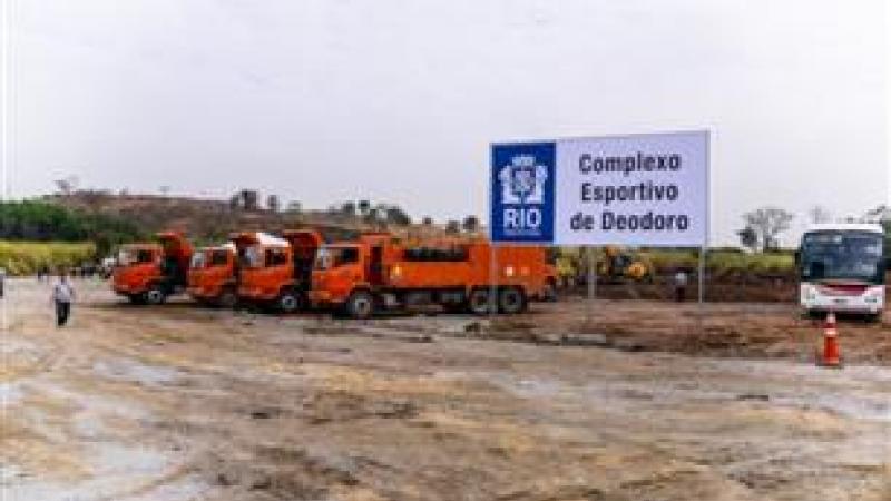 Trucks and diggers have moved in to start work on Deodoro Olympic Park