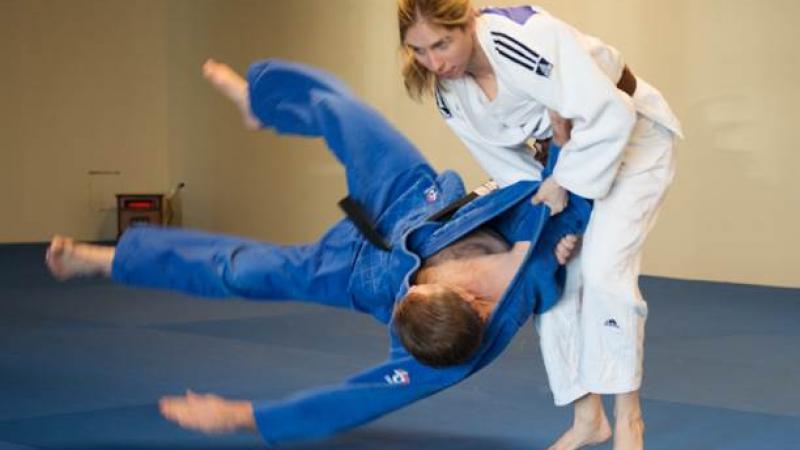Judoka Priscilla Gagne in training for the Toronto 2015 Parapan American Games.