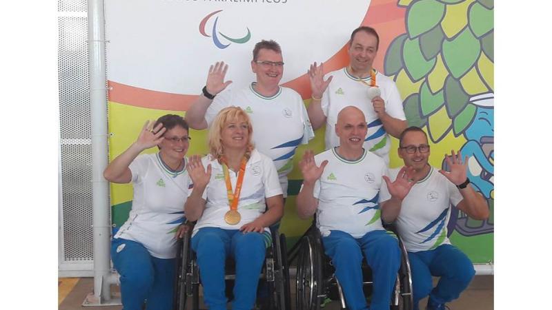 Slovenia’s Veselka Pevec (centre) won her country’s only gold medal at Rio 2016.