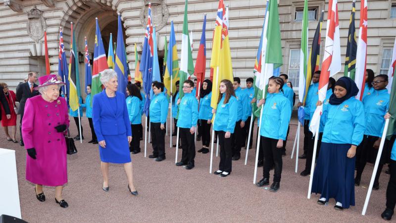 Queen Elizabeth II and Louise Martin, President of the Commonwealth Games Federation
