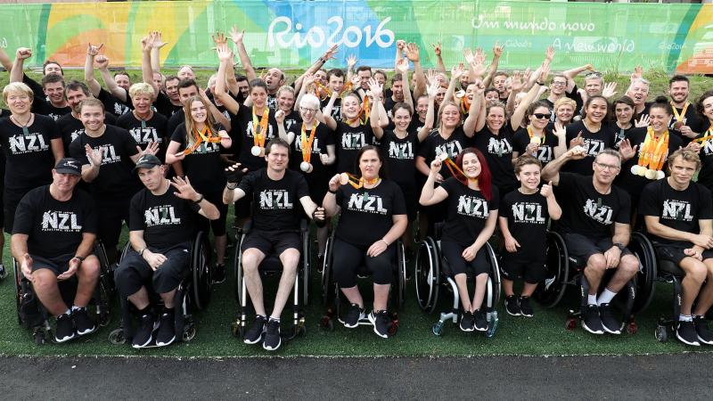 The New Zealand Rio 2016 Paralympic Games Team including Paralympians and support staff.