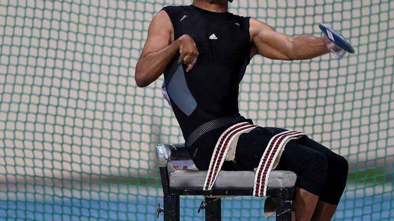 Hani Alnakhli of Saudi Arabia competes in discus during the World Para Athletics Grand Prix in March 2017 in Dubai, United Arab Emirates.