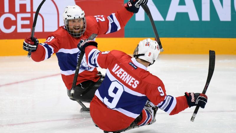 Jan Roger Klakegg from Norway after his game-winning goal against Italy.